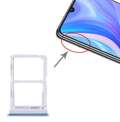 Image de Pour Huawei Y8P NM Card Holder + SIM Card Tray Support de cartes Twilight Nouveau
