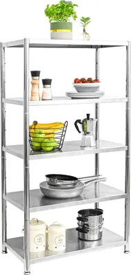 Image de Étagère inox jusqu'à 200kg - 5 niveaux Étagère lourde 74x41x140 Étagère métal cuisine