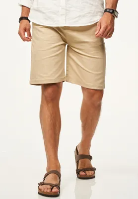 Produktbild von SOULSTAR Herren Chinoshorts mit Stretchanteil Basic Kurze Hose für Herren Regular-Fit Sommershorts mit Elasthan-Anteil Bermuda inkl. Gürtel