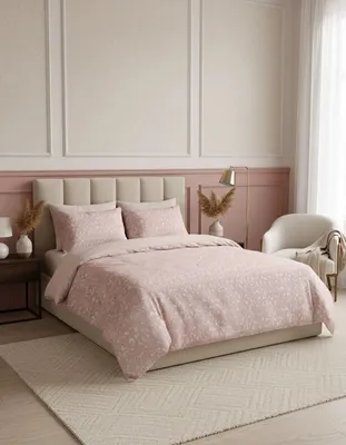 Immagine prodotto di Set di lenzuola Essentiel Maison, in cotone 100%, misura 200x200 cm, colore corallo e bianco