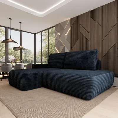 Produktbild von Masseno Ecksofa AVINI T L-S mit Schlaffunktion L-Form, Sofa mit Bettkasten, Wohnzimmersofa, Couch, Soffa, Bettsofa, Couchgarnitur- Schwarz, TILIA 100