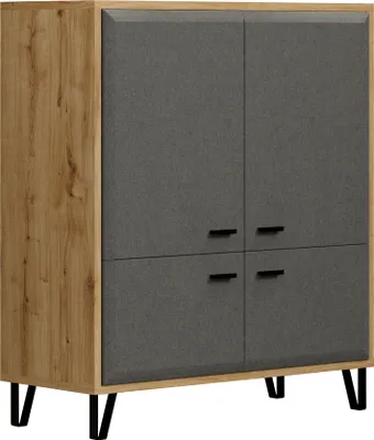 Produktbild von Blanshe KO:Ko.Eiche Navarra Melamin,Fr.Filz Dark Grey Tiefzieh,Highboard