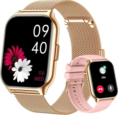 Produktbild von Smartwatch mit Telefonfunktion, Fitnesstracker 2 Zoll Touch-Farbdisplay,Blutdruckmessung Herzfrequenz Schlafmonitor SpO2, Sportuhr Android IOS