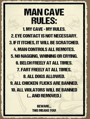 Produktbild von vianmo Holzschild 40x30 cm Man Cave Rules my cave my rules