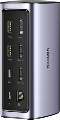Image de Station d'accueil multifonctionnelle Ugreen HUB 12in1 USB C USB HDMI DP RJ45 AUX SD TF gris (CM555)