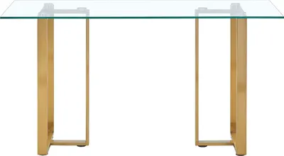Produktbild von Schreibtisch - Gehärtetes Glas & Edelstahl - Transparent und Gold - NILESA von Pascal Morabito