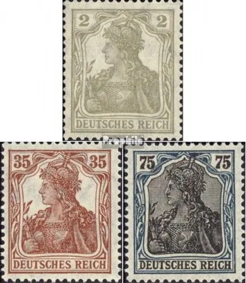 Produktbild von Briefmarken Deutsches Reich 1918 Mi 102-104 (kompl.Ausg.) mit Falz Germania