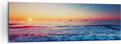 Produktbild von Bild auf Leinwand - Leinwandbild - Meer Strand Welle - 160x50cm - Wand Bild - Wanddeko - Wandbilder - Leinwanddruck - Bilder - Kunstdruck - Wanddekoration - Leinwand bilder - Wandkunst - AB160x50-3613