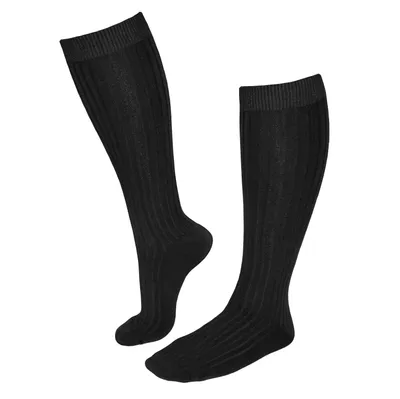 Produktbild von Damen Kniestrümpfe aus Baumwolle Rippe Schwarz Größe 35-38