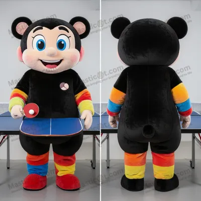 Image de Mascotte MASTICOT ping-pong noir élégante