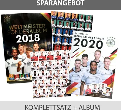 Produktbild von EM 2020 REWE + WM 2018 REWE Sammelkarten - je 1 Komplettsatz + Album
