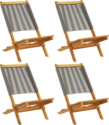 Produktbild von vidaXL Gartenstühle 4 Stk. Klappbar Grau Massivholz Akazie