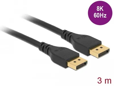 Obrázok produktu pre DeLOCK 85911, 3 m, DisplayPort, DisplayPort, Samec, Samec, 7680 x 4320 px