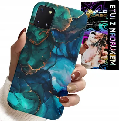 Image de Étui Pour Samsung Note 10 Lite - Dos Bleu Vert Marbre Designs