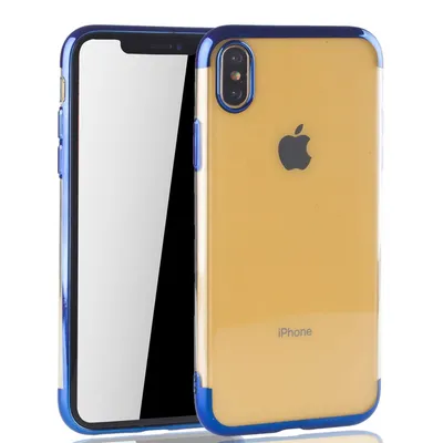 Immagine prodotto di Custodia per Apple iPhone XS Max, colore blu, trasparente, in TPU (silicone), con protezione posteriore