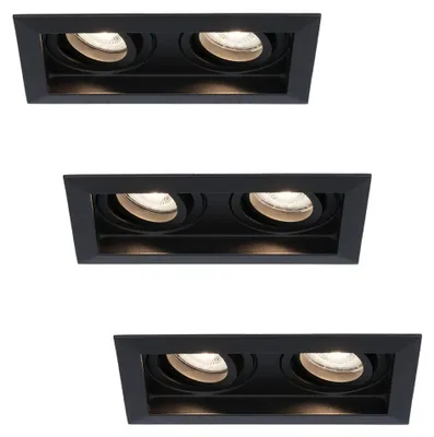 Produktbild von hoftronic LED Einbaustrahler 8W 690lm 4000K GU10 Schwarz Doppelt