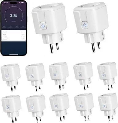 Produktbild von 12er 16A Smart Steckdose mit App Steuerung,WLAN Steckdose,Smart Plug,Kompatibel mit EU Steckdosen,Zeitschaltuhr,Alexa & Google Home Kompatibel