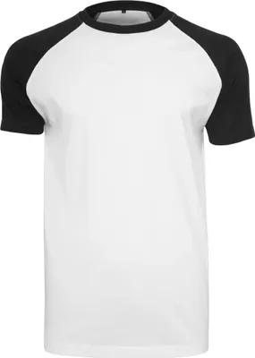 Image de Build Your Brand BY007 | T-shirt homme Raglan Contrast - Couleur : Blanc/Black - Taille : XL