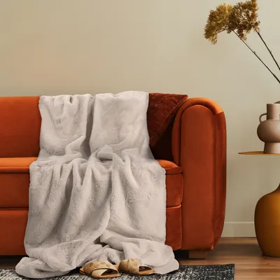 Produktbild von Deko Wohnzimmer Decke Kuscheldecke Tagesdecke Sofadecke Waschbar Weich Soft 200x240cm Creme