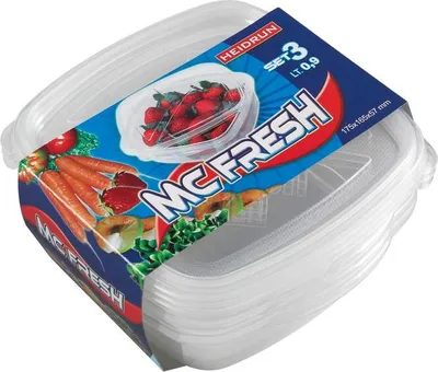 Immagine prodotto di Set Di 3 Brocche Quadrate In Plastica Da 0,9L