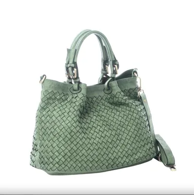 Produktbild von BZNA Bag Ronka small Salvia Grün Italy Designer Damen Handtasche Schultertasche Tasche Shopper Neu