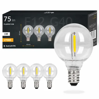 Produktbild von MasterLED LED-Kugellampe G40 Filament E12 24V 1W 2700K für Lichterketten 5er-Set
