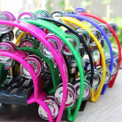 Obrázok produktu pre Ručná tamburína Double Row Handbell Ergonomická rukoväť pre KTV Party