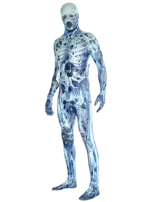 Produktbild von Halloween Morphsuits Herrenkostüm mit Spinnweben für Erwachsene