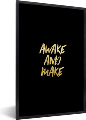 Produktbild von MuchoWow® Gerahmtes Poster Zitate - Gold - Schwarz 20x30 cm - Poster mit Schwarzem Bilderrahmen Wandposter Rahmen Foto Bilder - Drucken - Bilder Poster im Rahmen