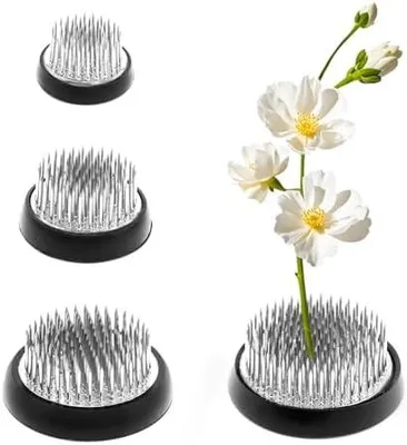 Produktbild von 4 Stš¹ck Silber Steckigel, 4 Gr??en D34+D40+D50+D60 Blumenigel, Stainless Steel Steckigel Blumen, mit Gummidichtung, fš¹r Zuhause, Florist, Bš¹ro, Teestube