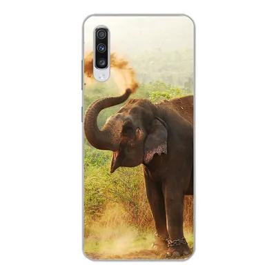 Produktbild von MuchoWow® Handyhülle Schutzhülle Hülle für Samsung Galaxy A70 Elefant - Tiere - Wald - Bäume Silikon Softcase Handy Hülle - Schutzhaube