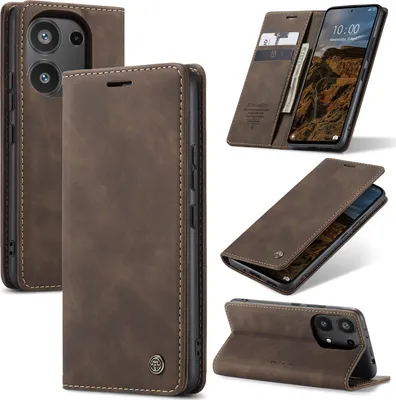 Image de Xiaomi Poco M6 Pro 4G Case, RetroPolyuréthaneLeather Case with Stand Function for Xiaomi Redmi Note 13 Pro 4G/Poco M6 Pro 4G Kupfer