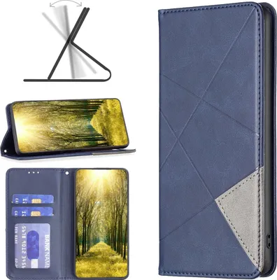 Produktbild von Mobigear Rhombus Slim  Google Pixel 7 Hülle Klapphülle - Blau