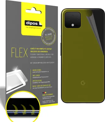 Produktbild von 2x Schutzfolie für Google Pixel 4 Rückseite Folie, 100% Displayabdeckung, dipos Flex