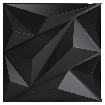 Zdjęcie produktu dla Panele Ścienne 3D Dekoracyjne Teksturowane Diament 12 Sztuk Czarne 50x50 cm
