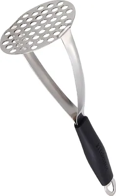 Produktbild von Manuelle Kartoffelpresse - Edelstahl Kartoffelstampfer mit Silikongriffen
