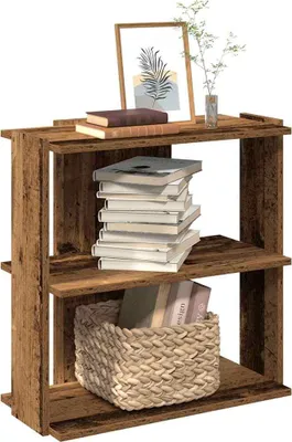 Produktbild von "im Angebot" Bücherregal, Standregal, Aufbewahrungsregal, 3 Böden Altholz-Optik 60x30x60 cm Holzwerkstoff - Aktenregal CC24531