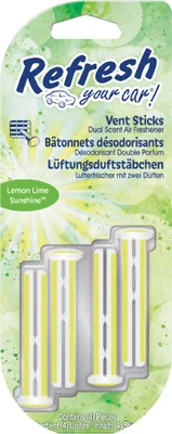 Immagine prodotto di Bastoncini di ventilazione auto per rinfrescare l'auto - Limone e lime (4 pezzi)
