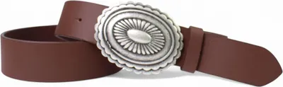 Produktbild von FRONHOFER Damen Ledergürtel 4 cm große Boho Gürtelschnalle, echt Büffelleder, Hippie Look