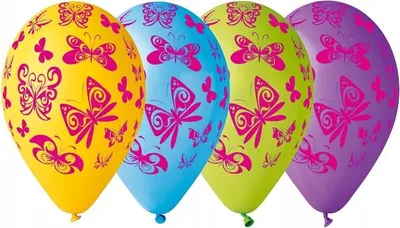 Produktbild von 12" Premium Ballons "Schmetterlinge", 5 Stk.