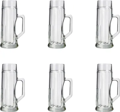 Produktbild von Bierglas, Bierkrug, Maßkrug, Bierseidel 6er Set Biergläser, Premium, Gerippt - 0,3 Liter