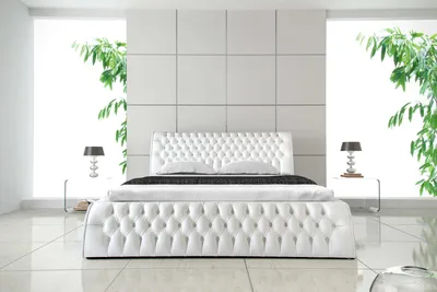 Produktbild von Chesterfield Bett Polster Design Doppel Hotel Betten 180x200 Schlafzimmer Leder