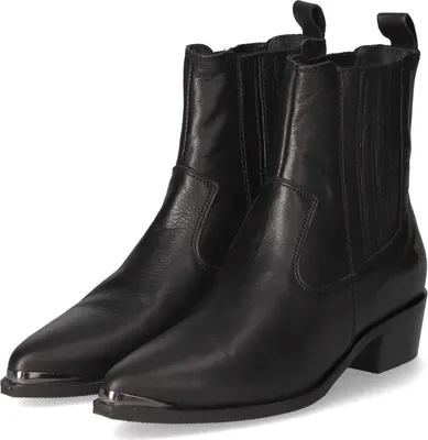 Produktbild von Apple of Eden Damen Cowboy Boots/Stiefeletten WHITNEY Schwarz Glattleder Größe: 38