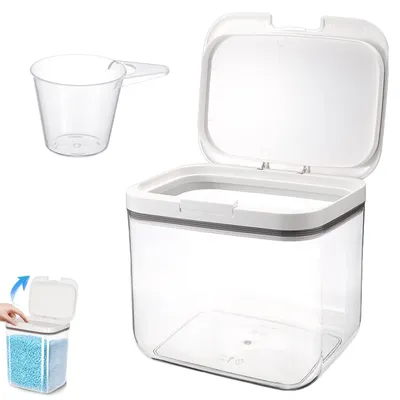 Produktbild von Wäschesammler Waschmittelbox Waschkapselbox - 4,5 l - PET und PP - Transparent - Mit Deckel