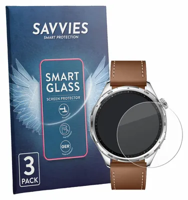 Produktbild von 3x Savvies Schutzglas Folie für Honor Watch 6 9H Panzer Schutzfolie Glas Displayschutz klar transparent