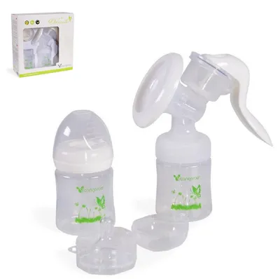 Immagine prodotto di Tiralatte manuale Cangaroo Delicate P0953, 2x biberon da 150 ml, tettarella gruppo 0+