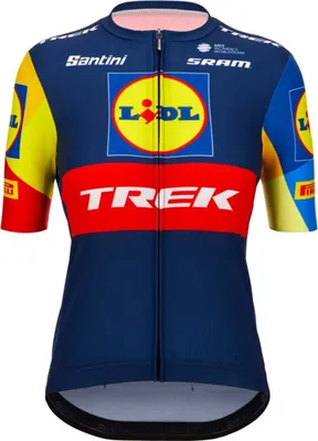 Obrázok produktu pre Cyklistický dres SANTINI s krátkym rukávom - LIDL TREK 2024 LADY - červená/žltá/modrá L