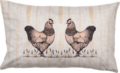 Produktbild von Clayre & Eef Kissenbezug 30x50 cm Beige Polyester Hühner