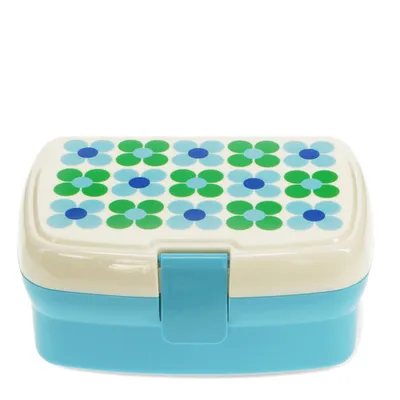 Produktbild von Lunchbox mit herausnehmbaren Fach Daisy Blau-Grün Kunststoff ca.17x13x7,5cm Snack Box