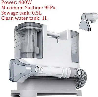 Produktbild von Tragbarer Teppich- & Polsterreiniger - Handlicher Fleckenreiniger - 400 W - Sprühen & Saugen - 0,6–1 L - Auto, Sofa, Tierhaare - EU‑Stecker 220–240 V